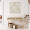 Boho Handmade Framed Natural Rice Paper Wall Art Decor - 23.5" x 23.5"